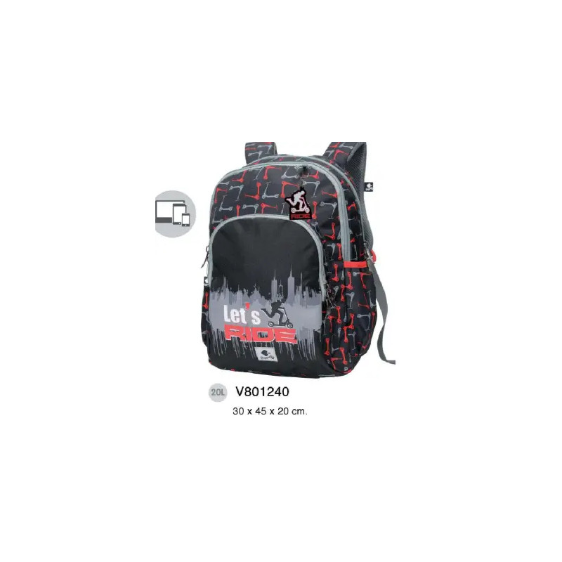 MOCHILA ESCOLAR GRANDE LET`S RIDE BUSQUETS