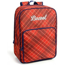 BeCool Mochila 3 Bolsillos Cuadros 42 X 30 X 16 CM