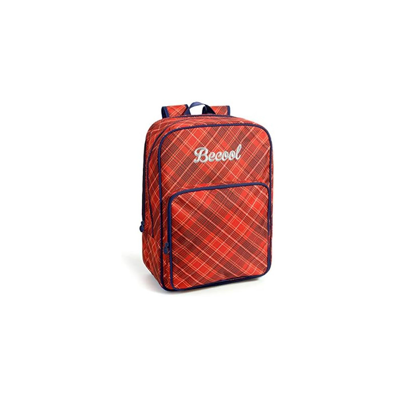 BeCool Mochila 3 Bolsillos Cuadros 42 X 30 X 16 CM