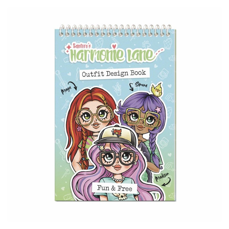 Cuaderno diseña tu outfit Harmonie Lane Fun and Free – Santoro