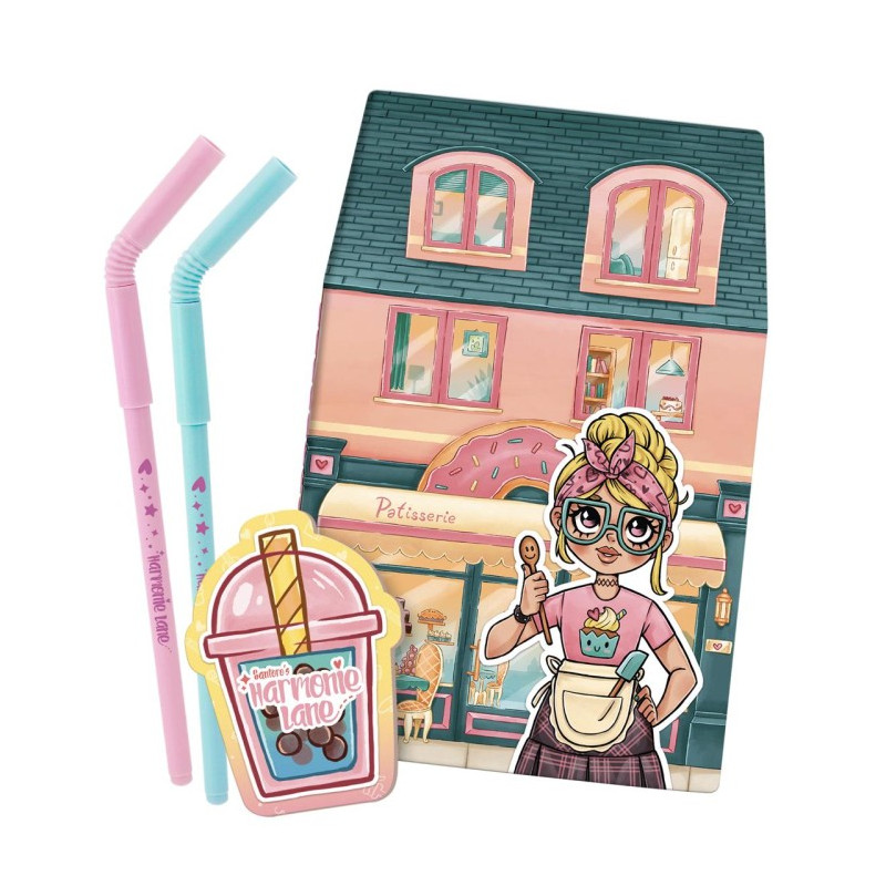 Cuaderno A5 con notas adhesivas y 2 bolígrafos Harmonie Lane Victoria – Santoro
