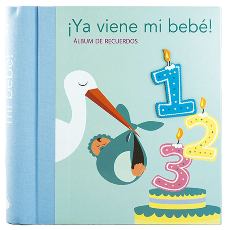 (AZUL) ¡YA VIENE MI BEBE! - LIBRO DE RECUERDOS