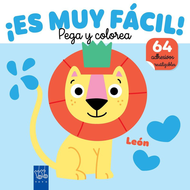 LEON - ¡ES MUY FACIL! PEGA Y COLOREA
