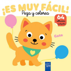 GATO - ¡ES MUY FACIL! PEGA Y COLOREA