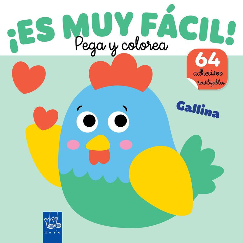 GALLINA - ¡ES MUY FACIL! PEGA Y COLOREA