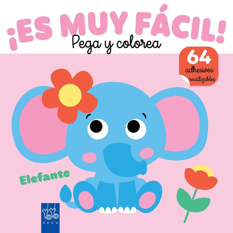 ELEFANTE - ¡ES MUY FACIL! PEGA Y COLOREA