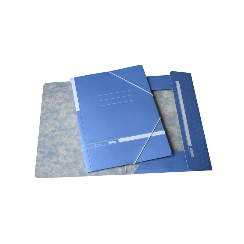 Carpeta con Gomas Folio con Solapas Azul