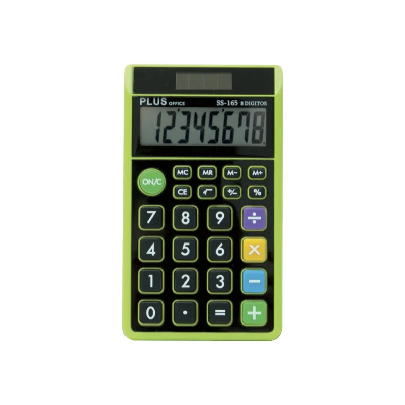 Calculadora Plus Office SS 165 Negro/Verde Calculadora Plus Office SS 165 Negro/Verde