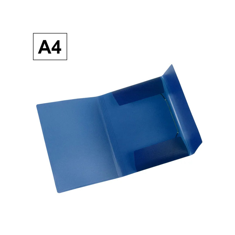 Carpeta Plus Office A4 PP Gomas y Solapas Azul