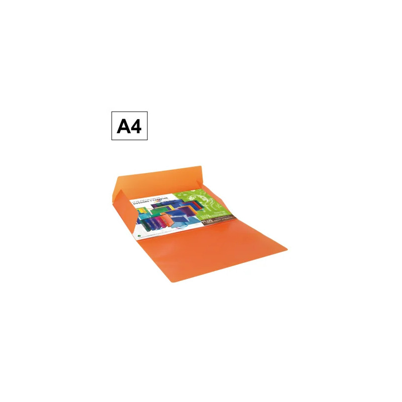 Carpeta Plus Office A4 PP Gomas y Solapas Naranja