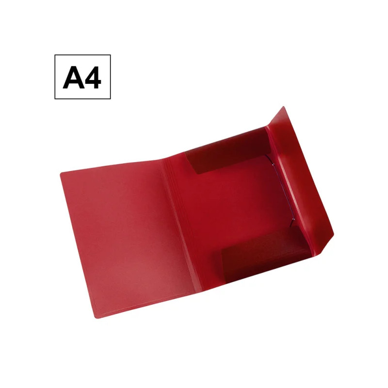 Carpeta Plus Office A4 PP Gomas y Solapas Rojo