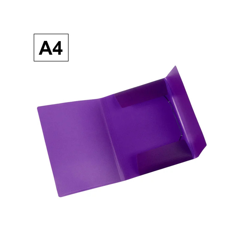 Carpeta Plus Office A4 PP Gomas y Solapas Violeta