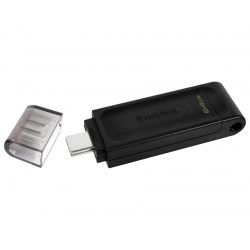 Kingston DataTraveler 70 Black / Pendrive 64GB USB-C 3.2 + adaptador