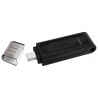 Kingston DataTraveler 70 Black / Pendrive 64GB USB-C 3.2 + adaptador