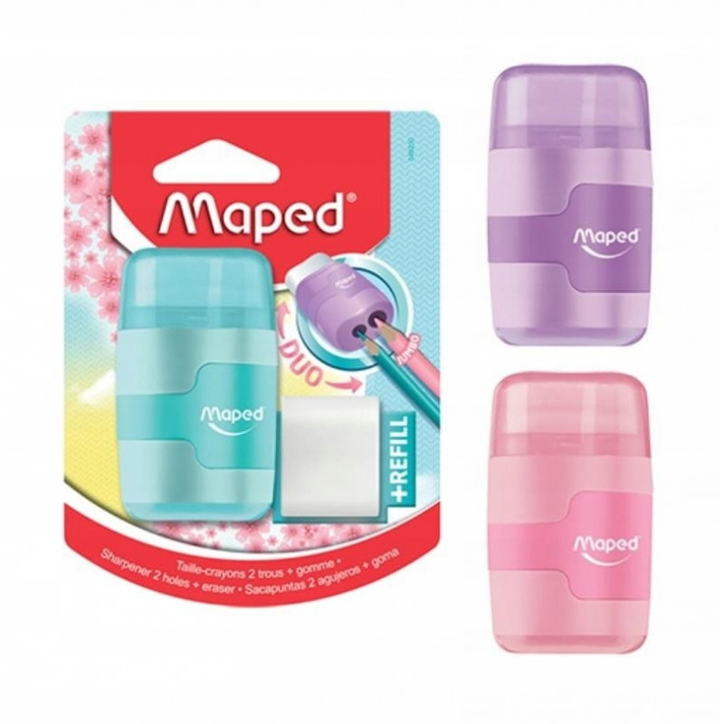 SACAPUNTAS CON GOMA MAPED - color pastel