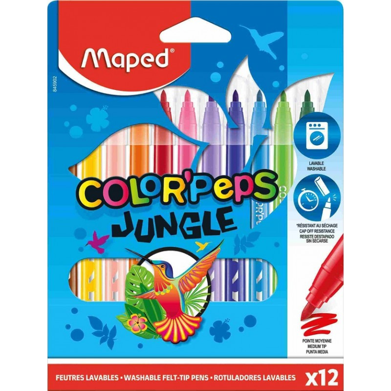 ROTULADORES MAPED JUNGLE 12 COLORES