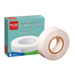 Cinta Adhesiva Doble Cara Plus Office 19mm x 10m