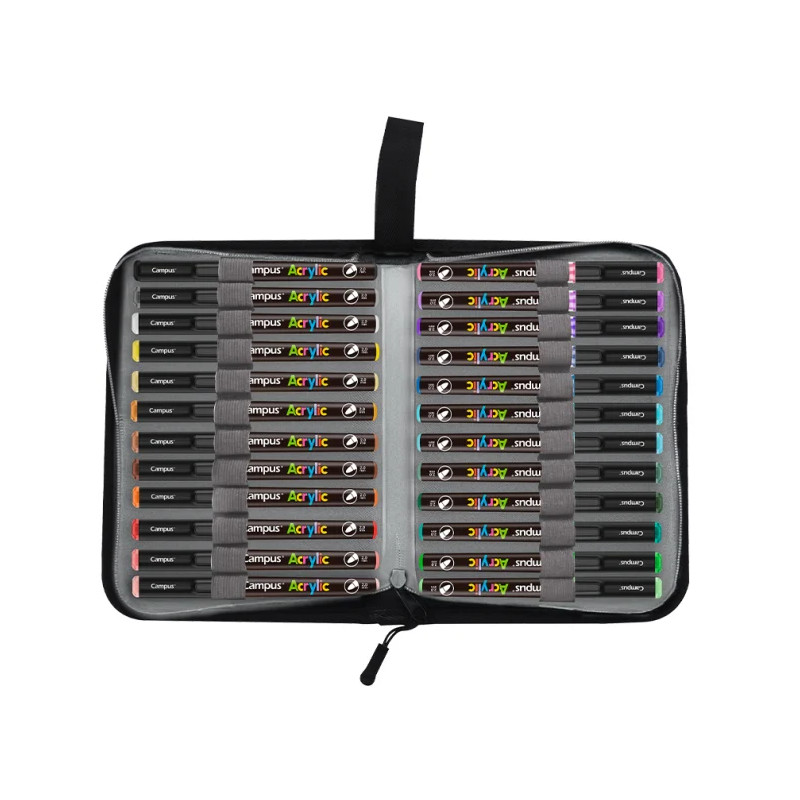 Rotuladores Acrílicos Campus Acrylic 2.0 Estuche Cremallera 24 colores Rotuladores Acrílicos Campus Acrylic 2.0 Estuche Cremallera 24 colores