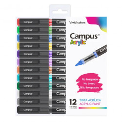 Rotuladores Acrílicos Campus Acrylic 2.0 12 colores Vivos