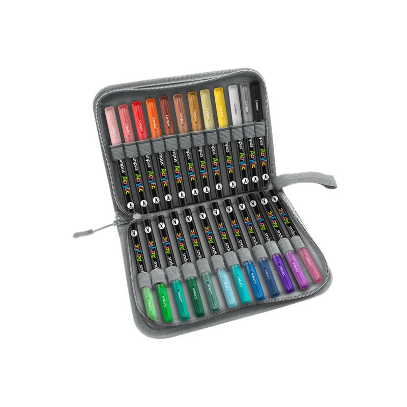 Rotuladores Acrílicos Campus Acrylic Punta Pincel Estuche Cremallera 24 colores Rotuladores Acrílicos Campus Acrylic Punta Pincel Estuche Cremallera 24 colores