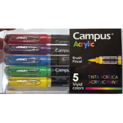 Rotulador Campus acrilyc pincel 5ud