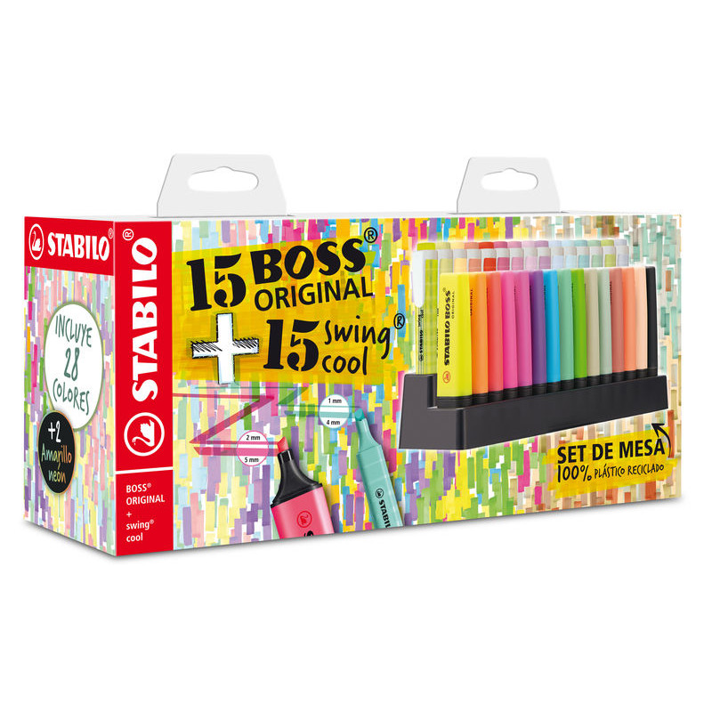 Set Stabilo Original 15 Boss + 15 Swing Cool