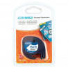 Cinta Dymo Letratag Plástico 12mm x 4m Negro / Blanco