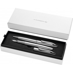 SET PELIKAN JAZZ NOBLE PLATA - BOLIGRAFO + PLUMA