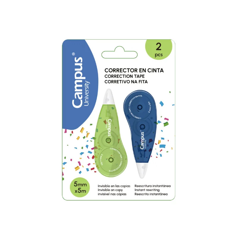 Corrector en Cinta Campus University 5 mm x 5 m Blíster /2 ud Corrector en Cinta Campus University 5 mm x 5 m Blíster /2 ud