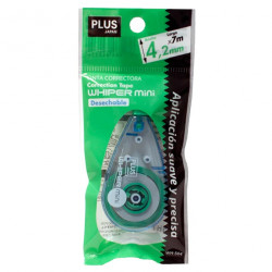 Corrector en Cinta Plus Whiper Mini 4,2mm x 7m Verde Blister /1 ud.