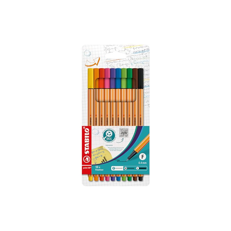 Rotulador Punta Fibra Stabilo Point-88 Estuche /10 ud.
