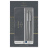 DUO Parker Jotter acero - Boligrafo + Portaminas