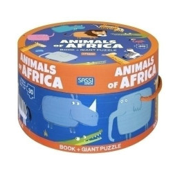 LOS ANIMALES DE AFRICA (CAJAS REDONDAS. CON PUZZLE)