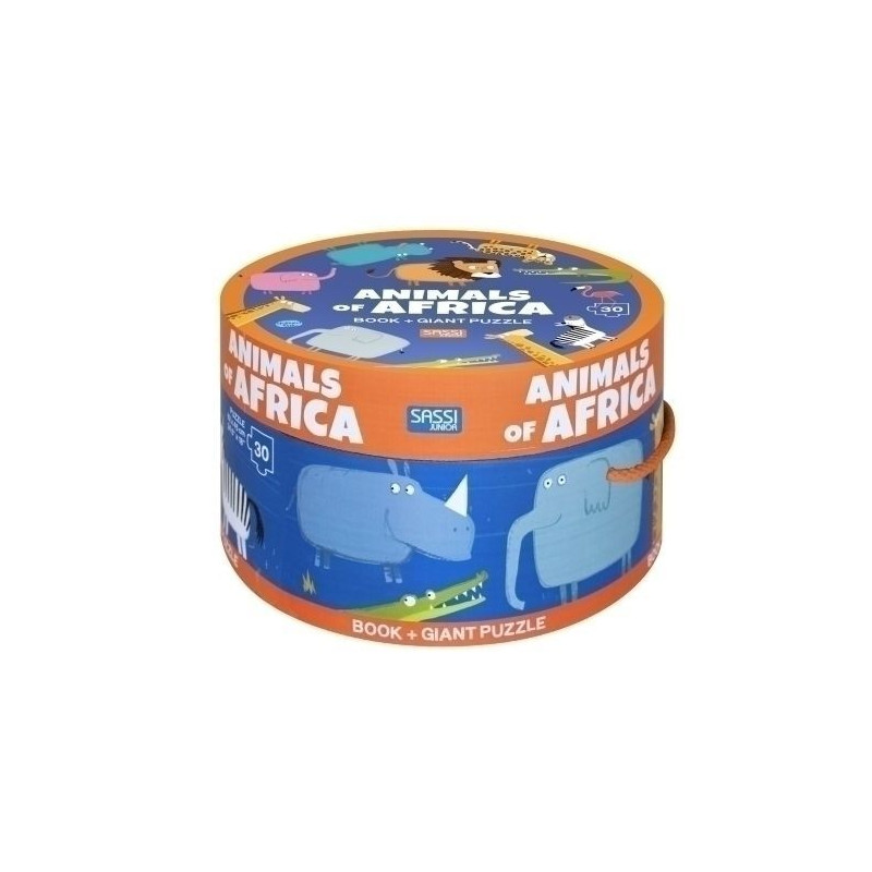 LOS ANIMALES DE AFRICA (CAJAS REDONDAS. CON PUZZLE)