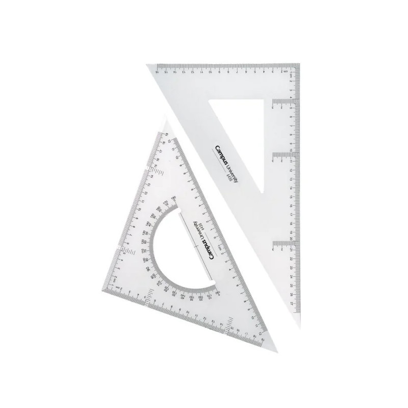 Set Escuadra y Cartabón Campus University Plástico 30 cm. Set Escuadra y Cartabón Campus University Plástico 30 cm.