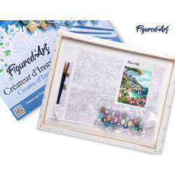 Pintar por numeros: Ciudad Costera en Primavera