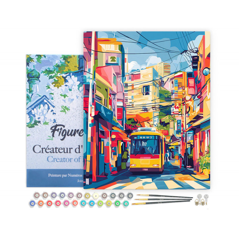 Pintar por numeros: Autobús Urbano de Tokio Pintar por numeros: Autobús Urbano de Tokio