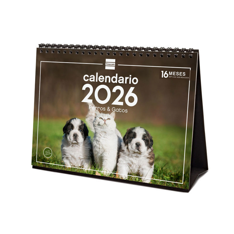 2026 * Calendario Sobremesa Perros Y Gatos