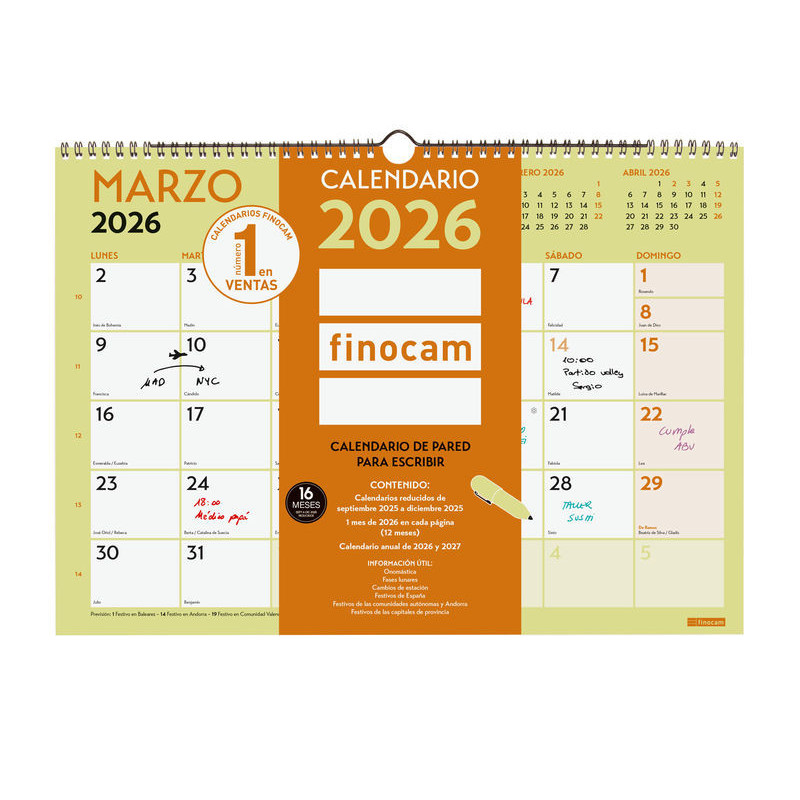 2026 * Calendario Pared Grafik Escribir A3