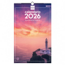 2026 * Calendario Pared Espiral 25X40 Atardeceres Magicos