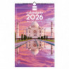 2026 * Calendario Pared Espiral 25X40 Maravillas Mundo
