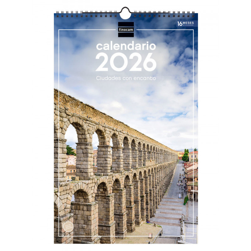 2026 * Calendario Pared Espiral 25X40 Ciudades