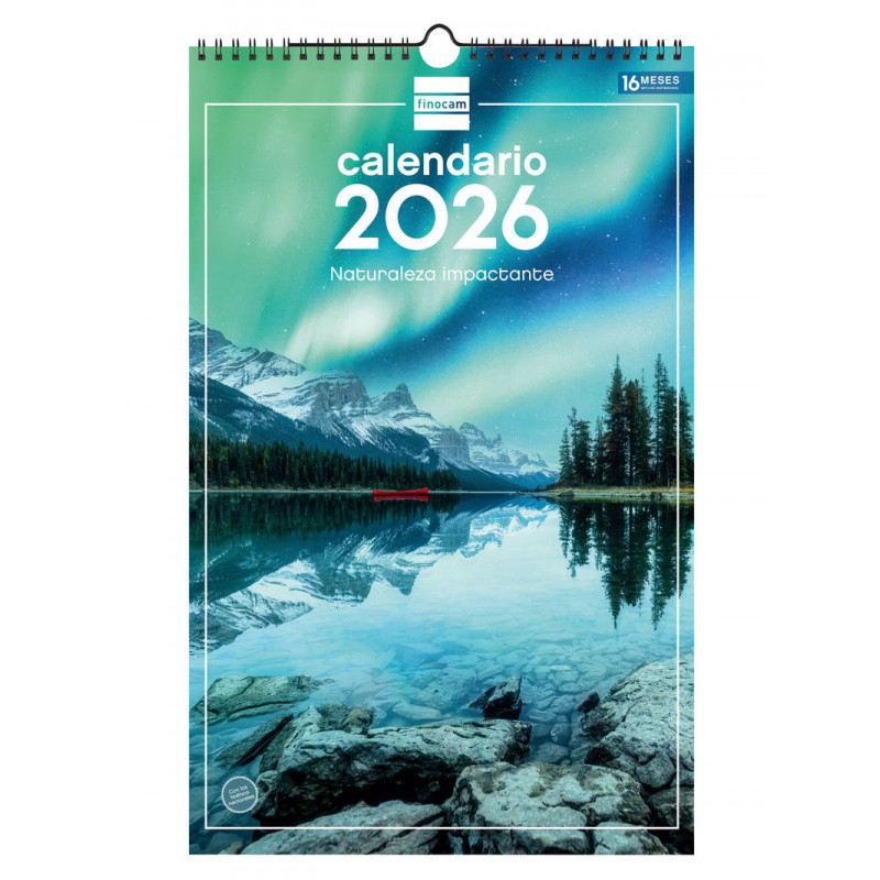 2026 * Calendario Pared Espiral 25X40 Naturaleza