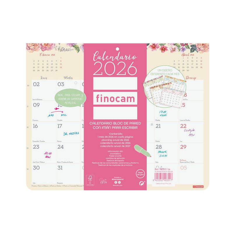2026 * Calendario Par. Iman Agenda Design Escribir 25X20