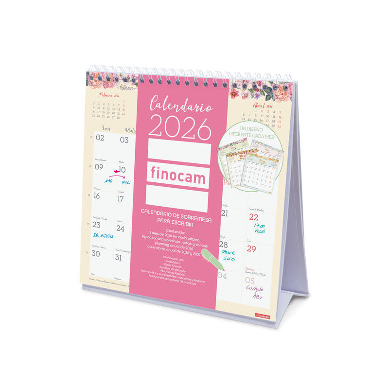 2026 * Calendario Sobremesa Agenda Design Escribir