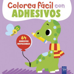 COLOREA FACIL CON ADHESIVOS - DINOSAURIO