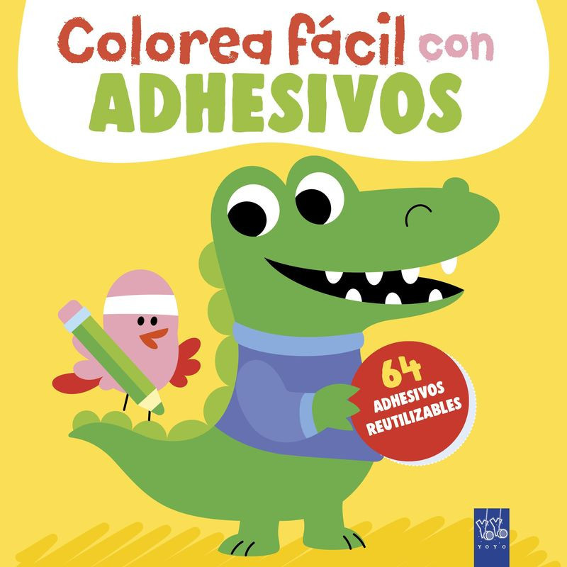 COLOREA FACIL CON ADHESIVOS - COCODRILO