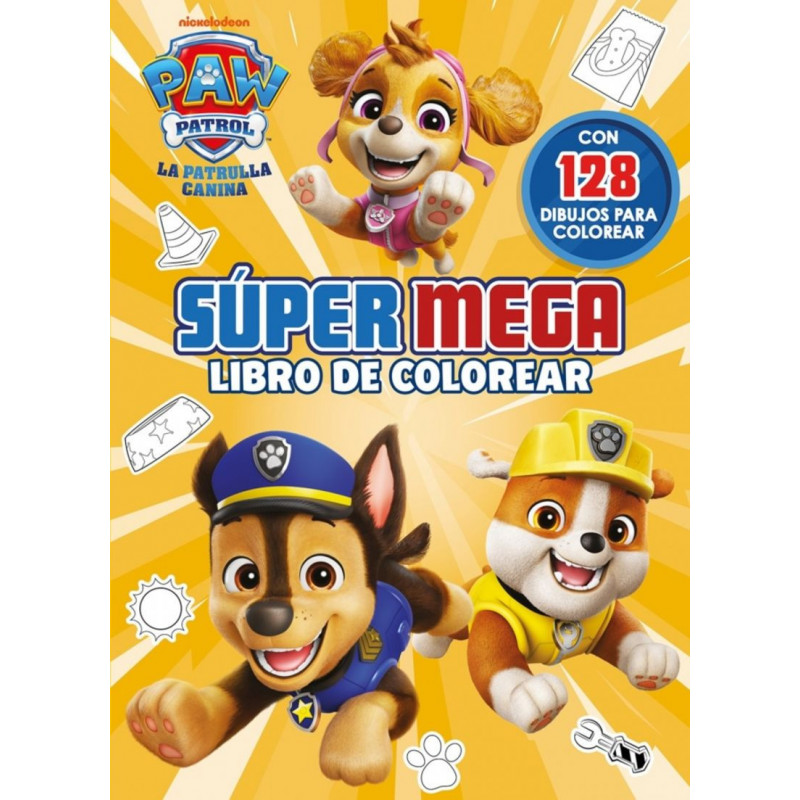 PAW PATROL- SUPER MEGA LIBRO DE COLOREAR (PATRULLA CANINA)